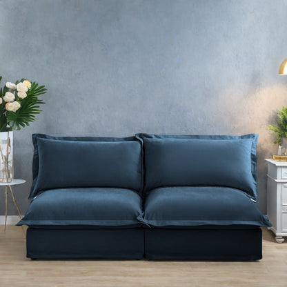 Divano modulare a 3 posti in ciniglia 73.2 con fodere rimovibili e lavabili e cuscini multipli