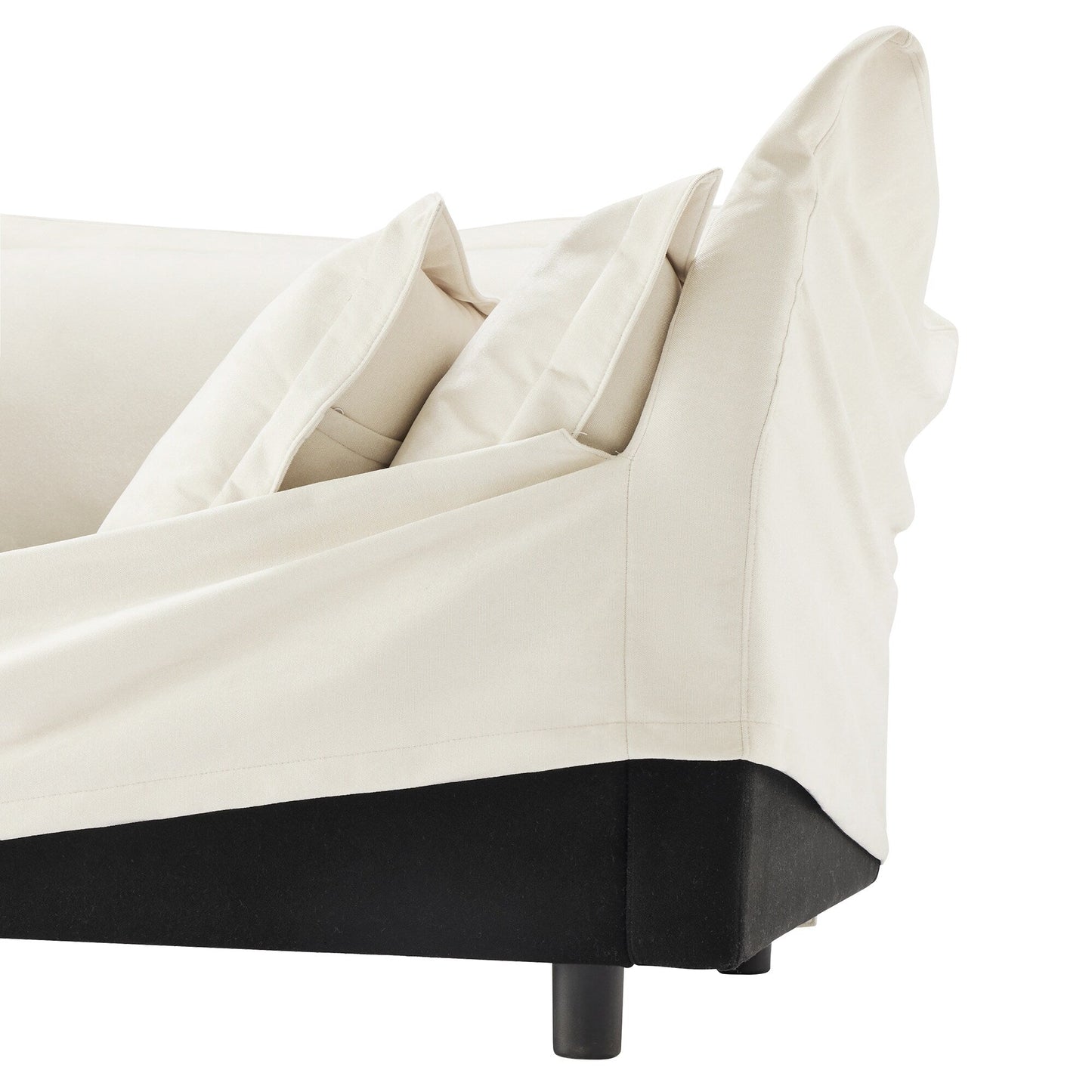 Divano modulare a 3 posti in ciniglia 73.2 con fodere rimovibili e lavabili e cuscini multipli