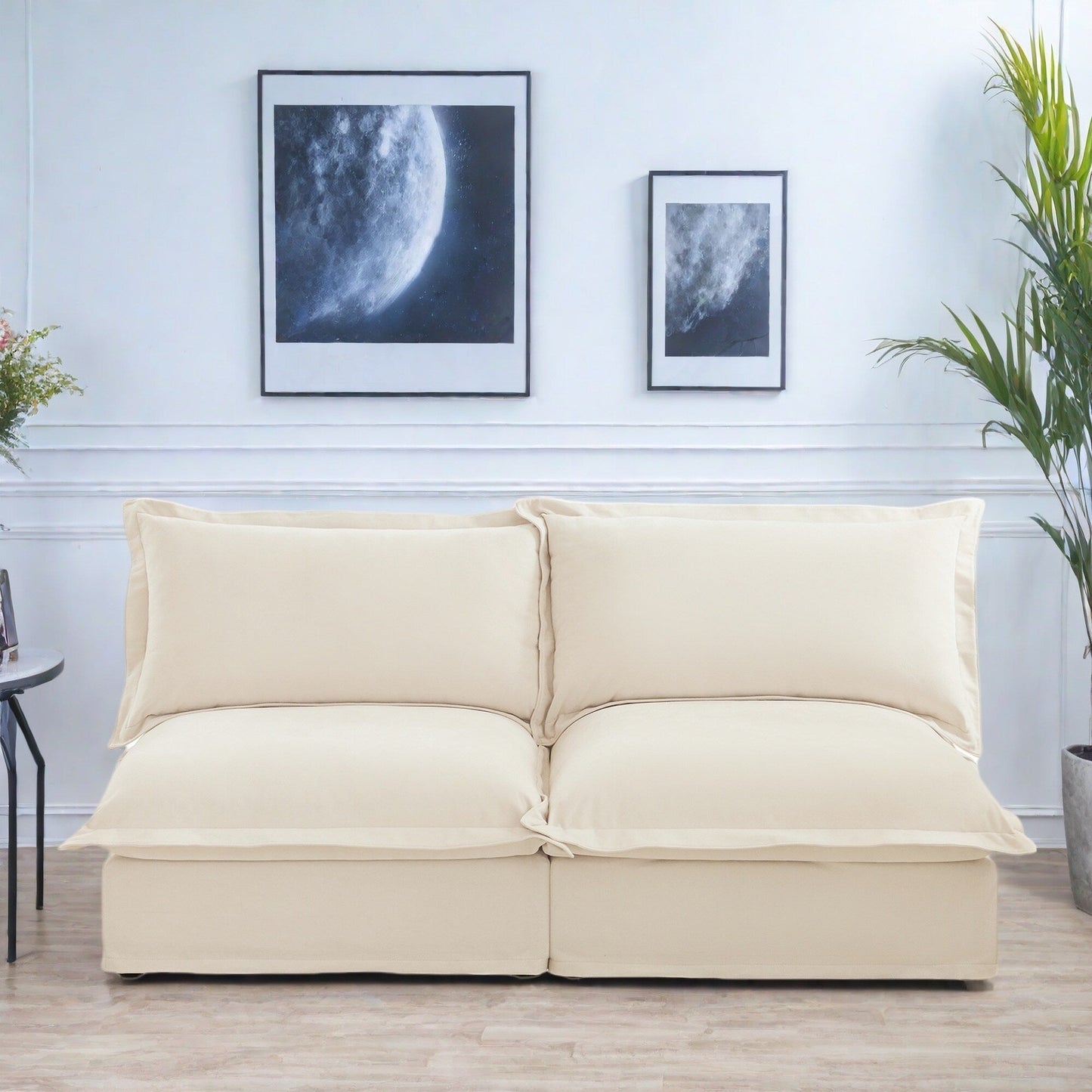 Divano modulare a 3 posti in ciniglia 73.2 con fodere rimovibili e lavabili e cuscini multipli