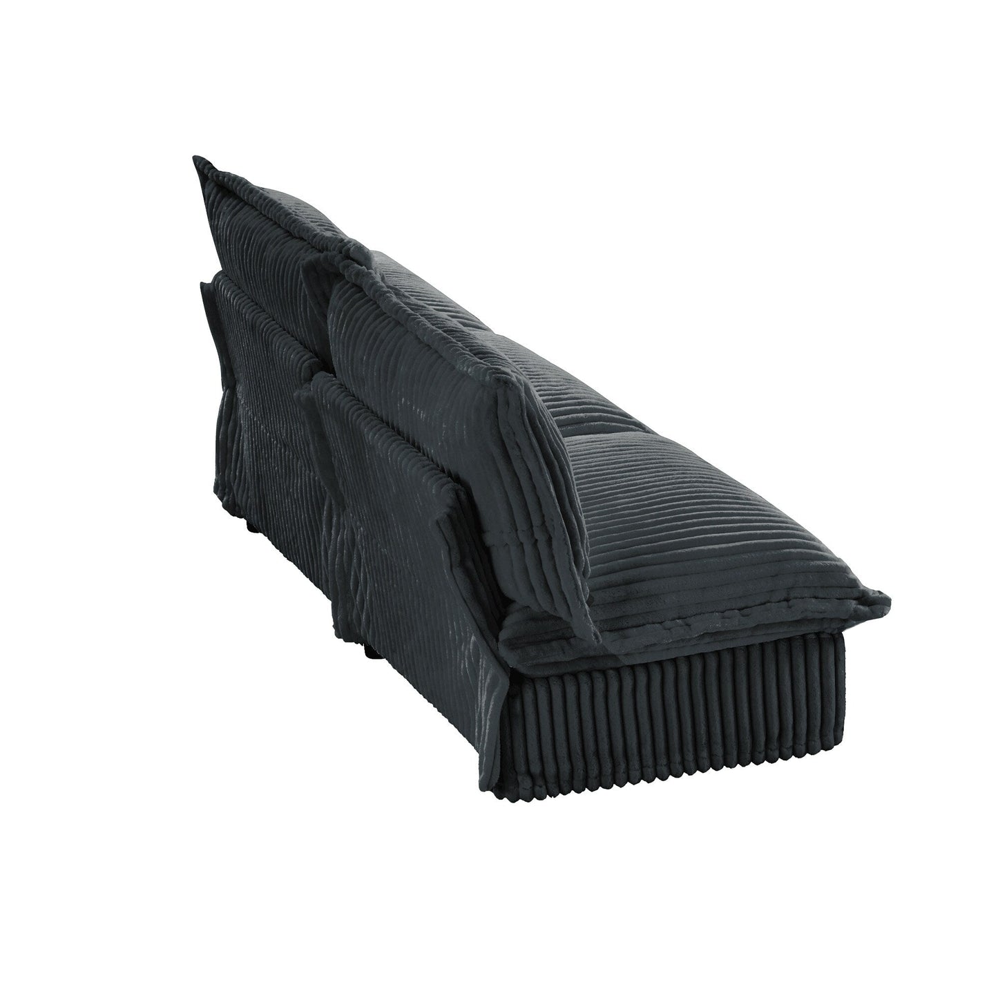 Divano a 3 posti senza braccioli in velluto a coste 73.2, profondo, per soggiorno e camera da letto