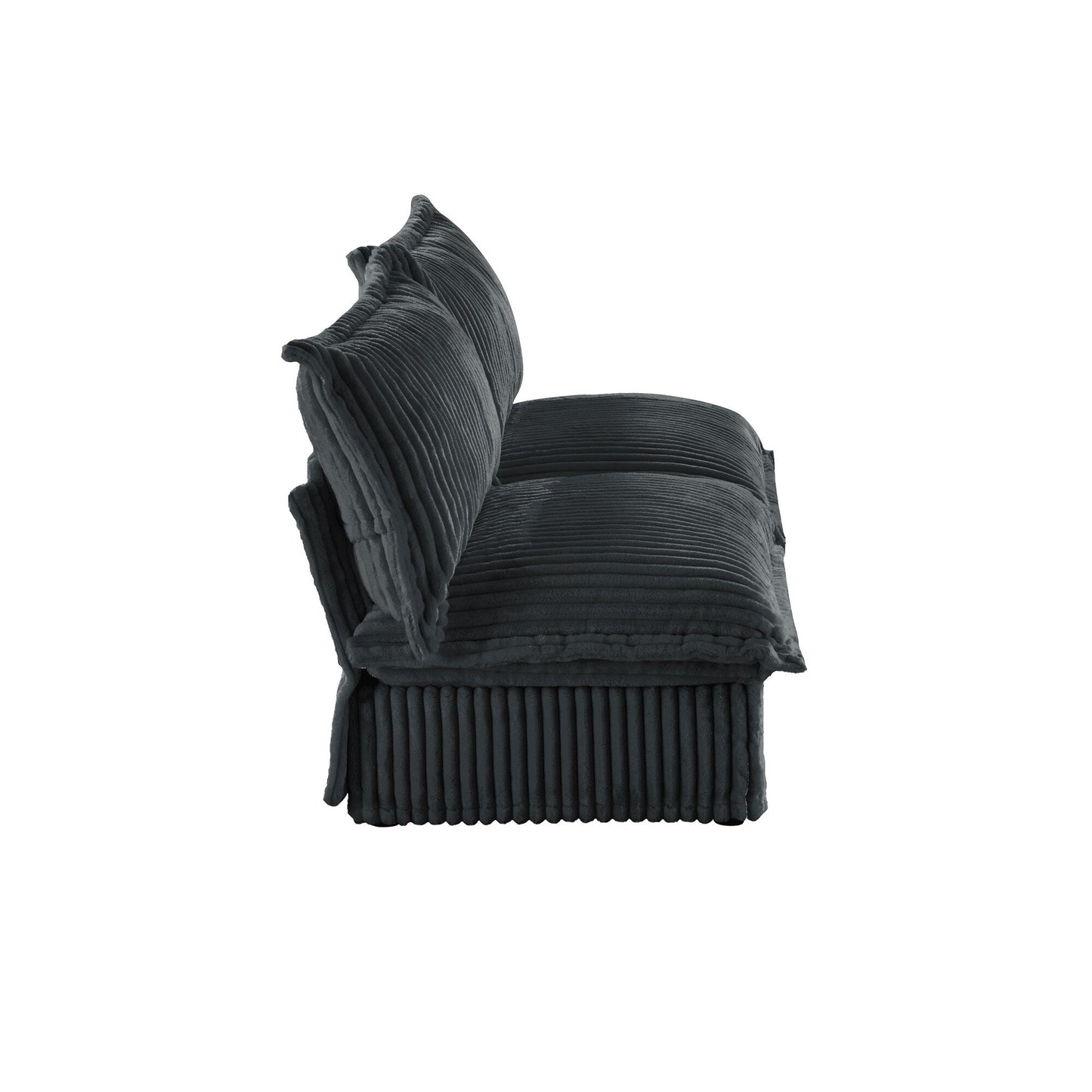 Divano a 3 posti senza braccioli in velluto a coste 73.2, profondo, per soggiorno e camera da letto