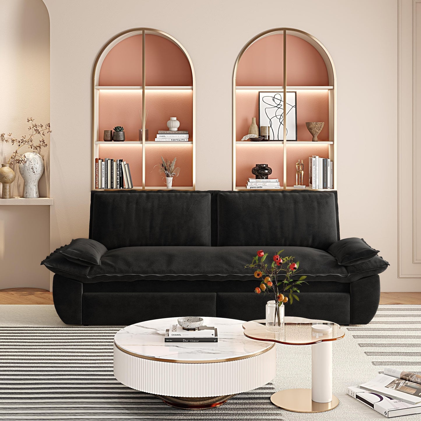 Divano letto estraibile da 73,2 metri, divano letto convertibile 3 in 1, divano letto multifunzionale in velluto