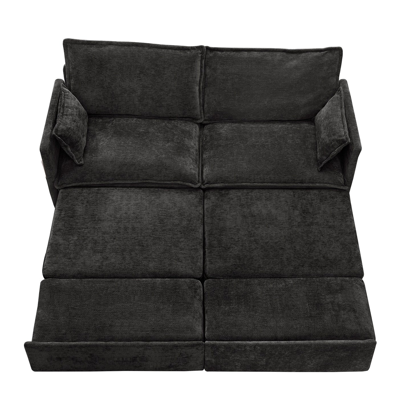 Divano letto convertibile 3 in 1 in velluto a coste da 73,6 pollici con letto estraibile, porte di ricarica USB e vano portaoggetti laterale