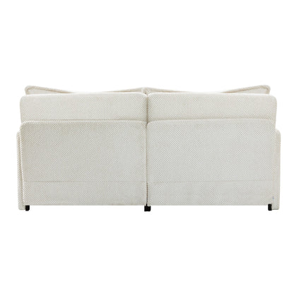 Divano letto convertibile 3 in 1 in velluto a coste da 73,6 pollici con letto estraibile, porte di ricarica USB e vano portaoggetti laterale