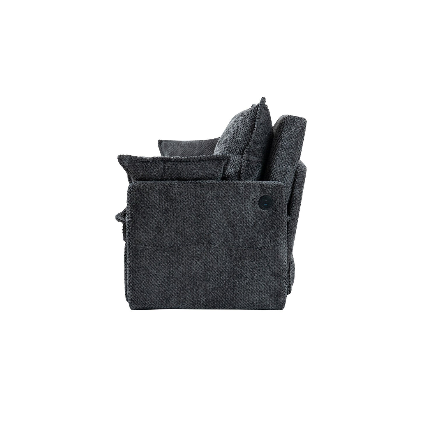 Divano letto convertibile 3 in 1 in velluto a coste da 73,6 pollici con letto estraibile, porte di ricarica USB e vano portaoggetti laterale