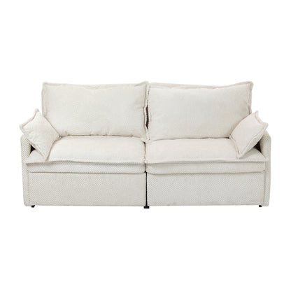 Divano letto convertibile 3 in 1 in velluto a coste da 73,6 pollici con letto estraibile, porte di ricarica USB e vano portaoggetti laterale