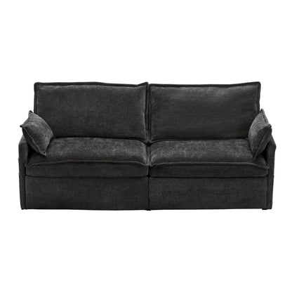 Divano letto convertibile 3 in 1 in velluto a coste da 73,6 pollici con letto estraibile, porte di ricarica USB e vano portaoggetti laterale