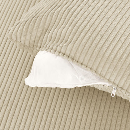 Divano moderno a 2 posti in velluto a coste, seduta profonda, con portabicchieri e portatelefono