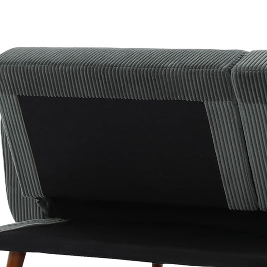 Divano letto trasformabile imbottito in velluto a coste da 73 W con cuscini