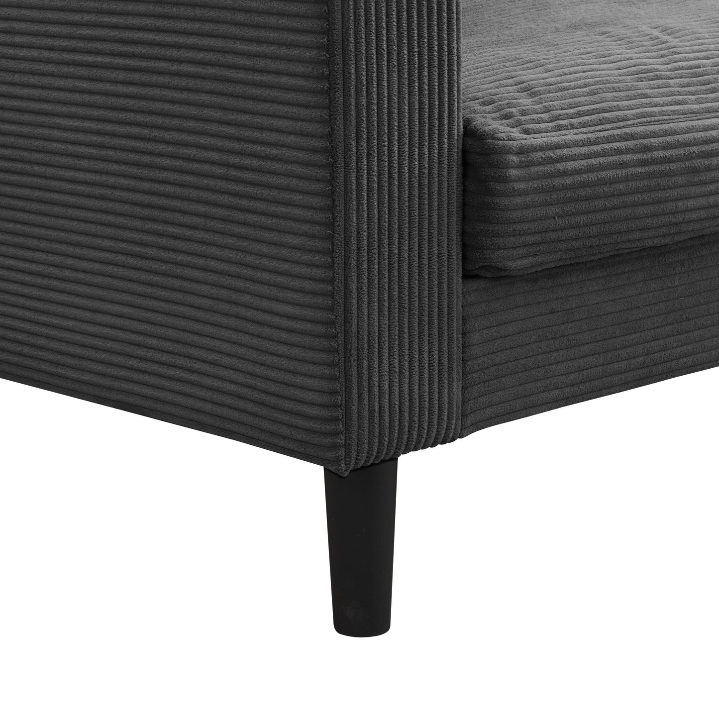 Divano a 3 posti ad alta resilienza da 74 pollici, struttura in legno, comodo e moderno, imbottito, grigio scuro