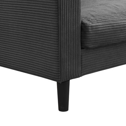 Divano a 3 posti ad alta resilienza da 74 pollici, struttura in legno, comodo e moderno, imbottito, grigio scuro