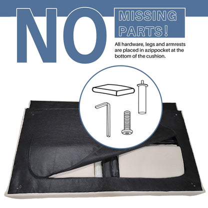 Divano letto futon matrimoniale in lino da 74,41 pollici, divano a due posti trasformabile con schienale regolabile - 74,41 x 32,68 x 28,94