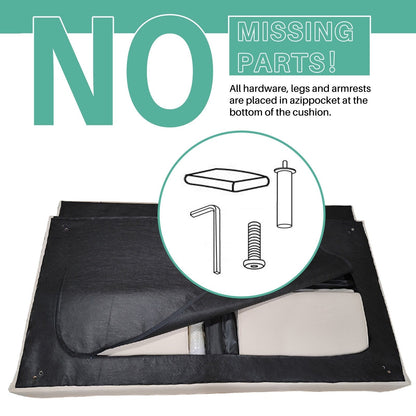 Divano letto futon matrimoniale in lino da 74,41 pollici, divano a due posti trasformabile con schienale regolabile - 74,41 x 32,68 x 28,94