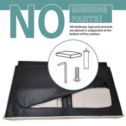 Divano letto futon matrimoniale in lino da 74,41 pollici, divano a due posti trasformabile con schienale regolabile - 74,41 x 32,68 x 28,94