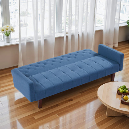 Divano letto futon matrimoniale in lino da 74,41 pollici, divano a due posti trasformabile con schienale regolabile - 74,41 x 32,68 x 28,94