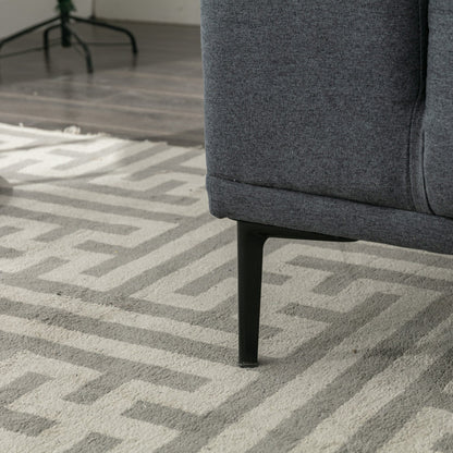 Divano a due posti in tessuto da 74,8'' con cuscini rimovibili, gambe in metallo e braccioli quadrati contemporanei