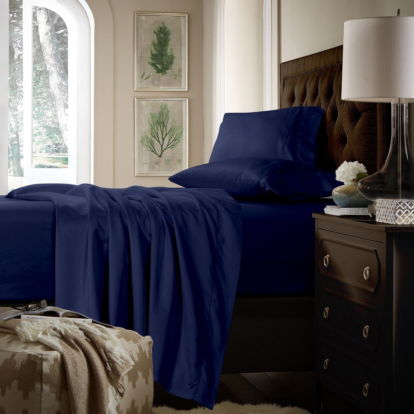 Federe in raso di cotone a 750 fili (set da 2)