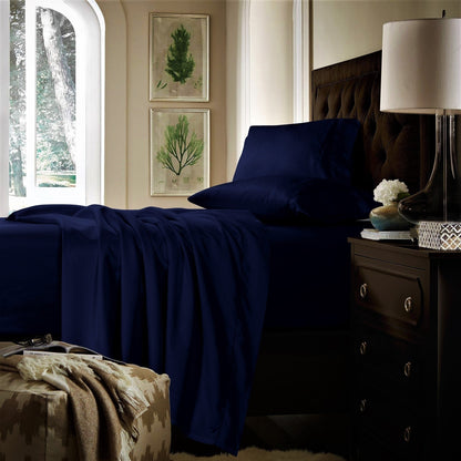 Set di lenzuola con tasche extra profonde in cotone 750TC con lenzuolo piatto oversize