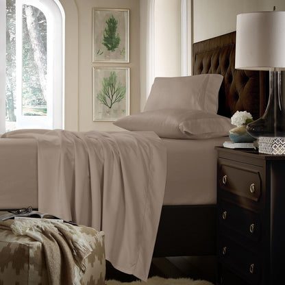 Set di lenzuola con tasche extra profonde in cotone 750TC con lenzuolo piatto oversize