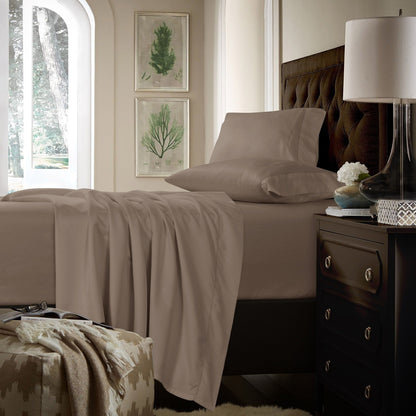 Set di lenzuola con tasche extra profonde in cotone 750TC con lenzuolo piatto oversize