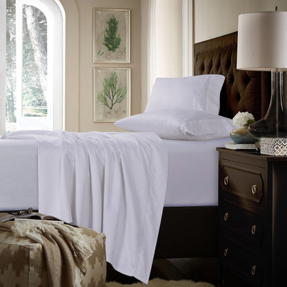 Set di lenzuola con tasche extra profonde in cotone 750TC con lenzuolo piatto oversize