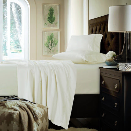 Set di lenzuola con tasche extra profonde in cotone 750TC con lenzuolo piatto oversize