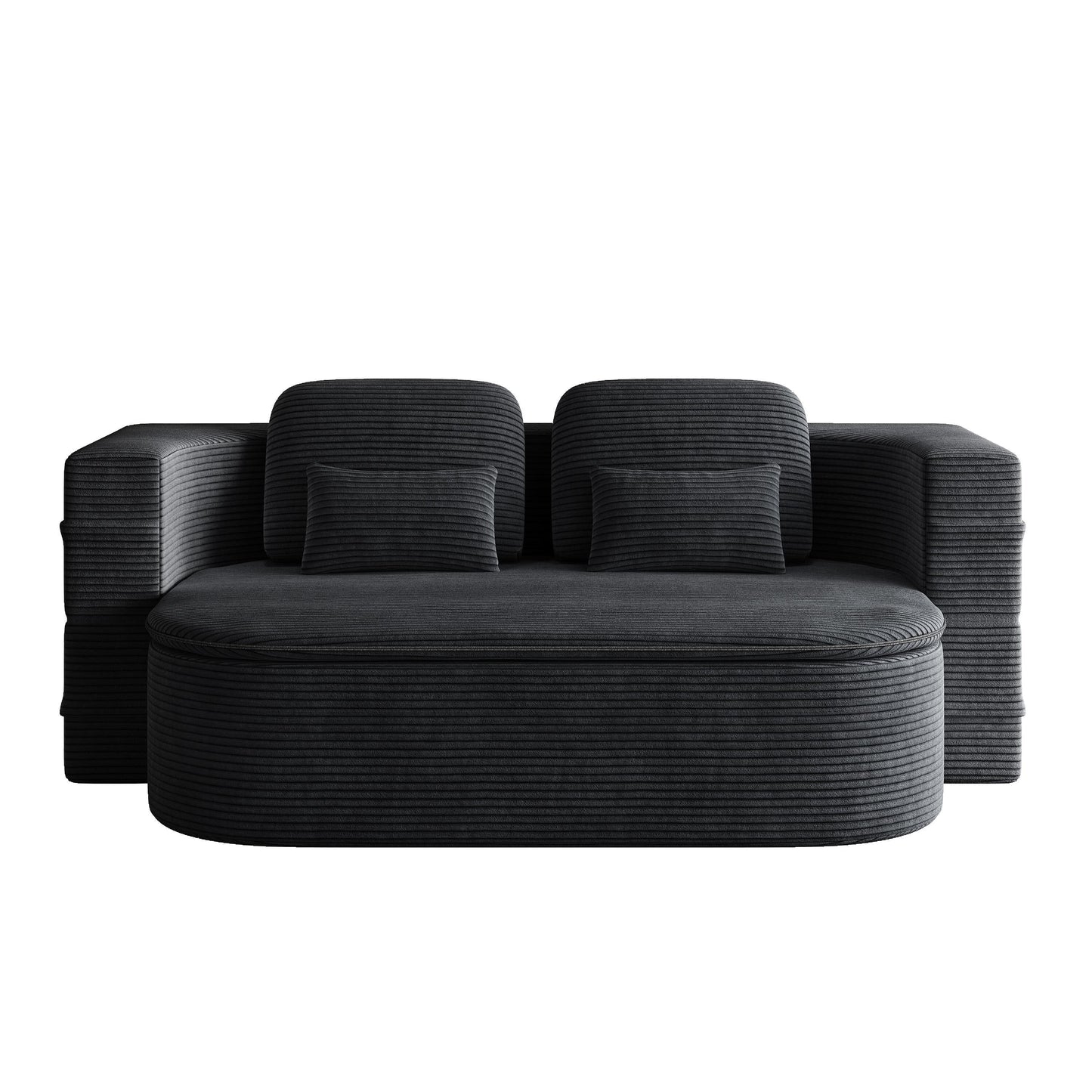 Divano letto pieghevole 2 in 1 in velluto a coste con coperta per soggiorno