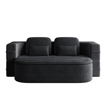 Divano letto pieghevole 2 in 1 in velluto a coste con coperta per soggiorno