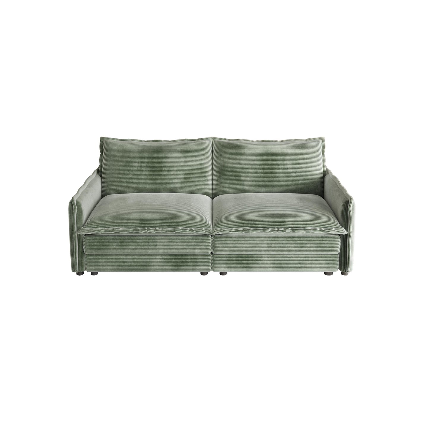 Divano a 2 posti in velluto a coste da 75 pollici con seduta profonda e 2 cuscini per soggiorno