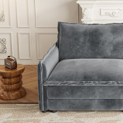 Divano a 2 posti in velluto a coste da 75 pollici con seduta profonda e 2 cuscini per soggiorno