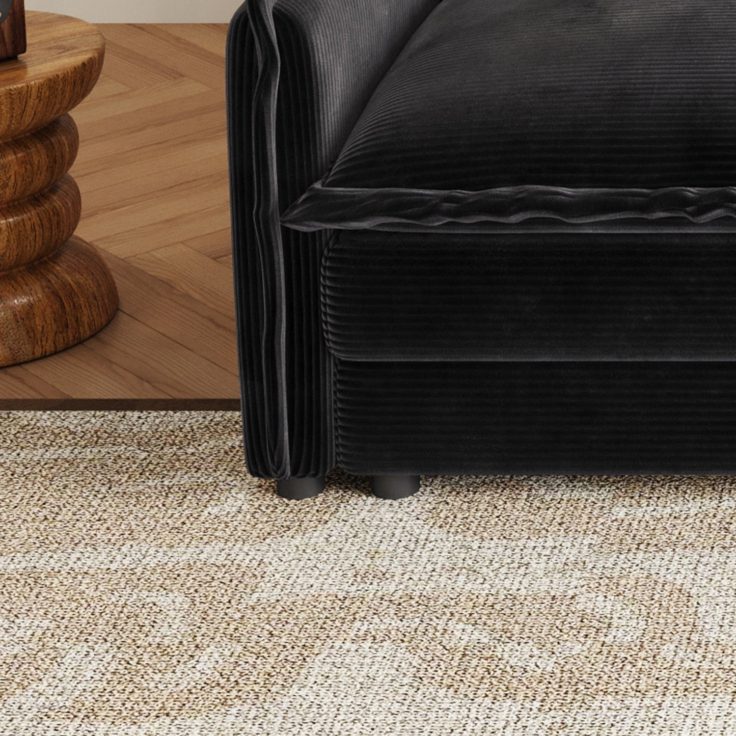 Divano a 2 posti in velluto a coste da 75 pollici con seduta profonda e 2 cuscini per soggiorno