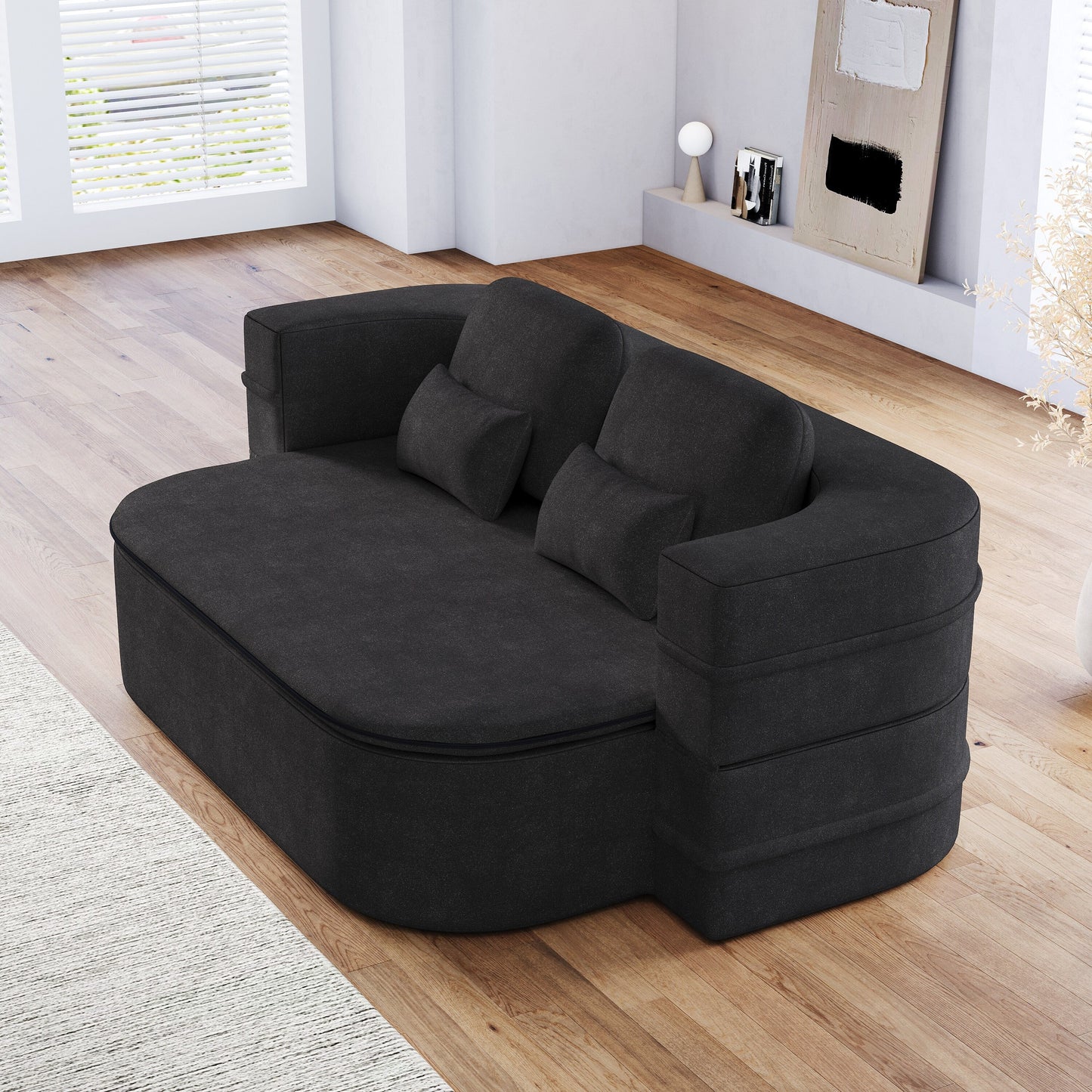 Divano letto trasformabile da 75'' con coperta, divano da pavimento, divano da salotto per soggiorno