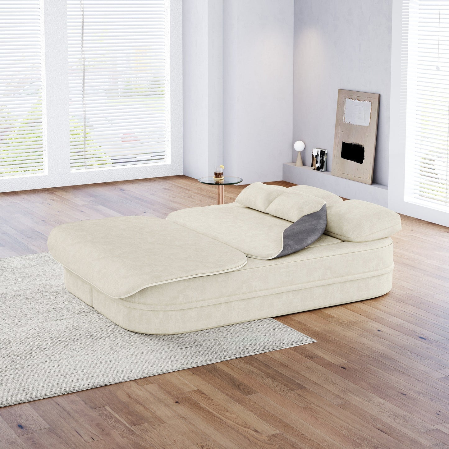 Divano letto trasformabile da 75'' con coperta, divano da pavimento, divano da salotto per soggiorno