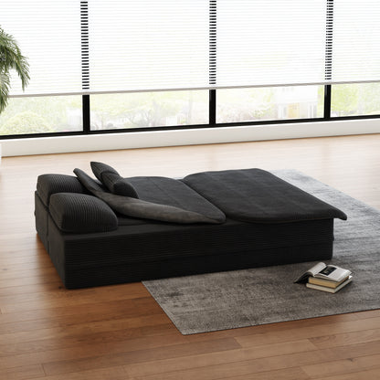 Divano letto trasformabile da 75'' con coperta, divano da pavimento, divano da salotto per soggiorno