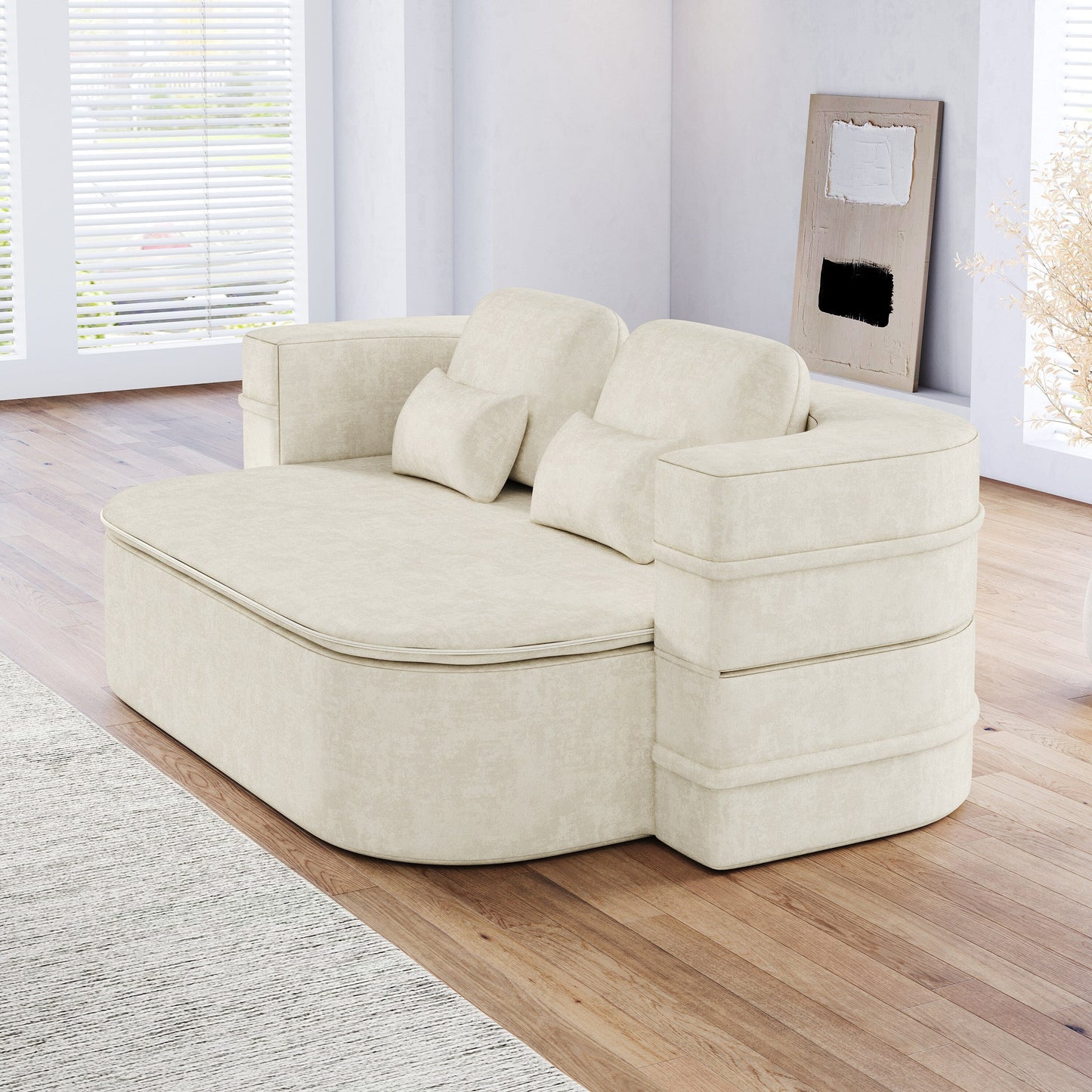 Divano letto trasformabile da 75'' con coperta, divano da pavimento, divano da salotto per soggiorno