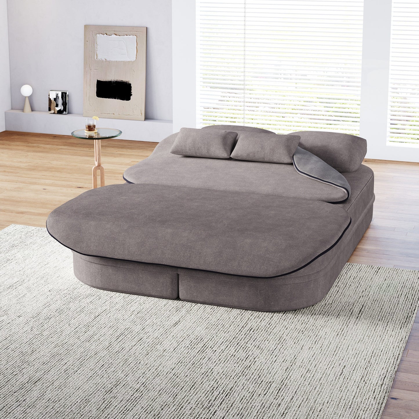Divano letto trasformabile da 75'' con coperta, divano da pavimento, divano da salotto per soggiorno