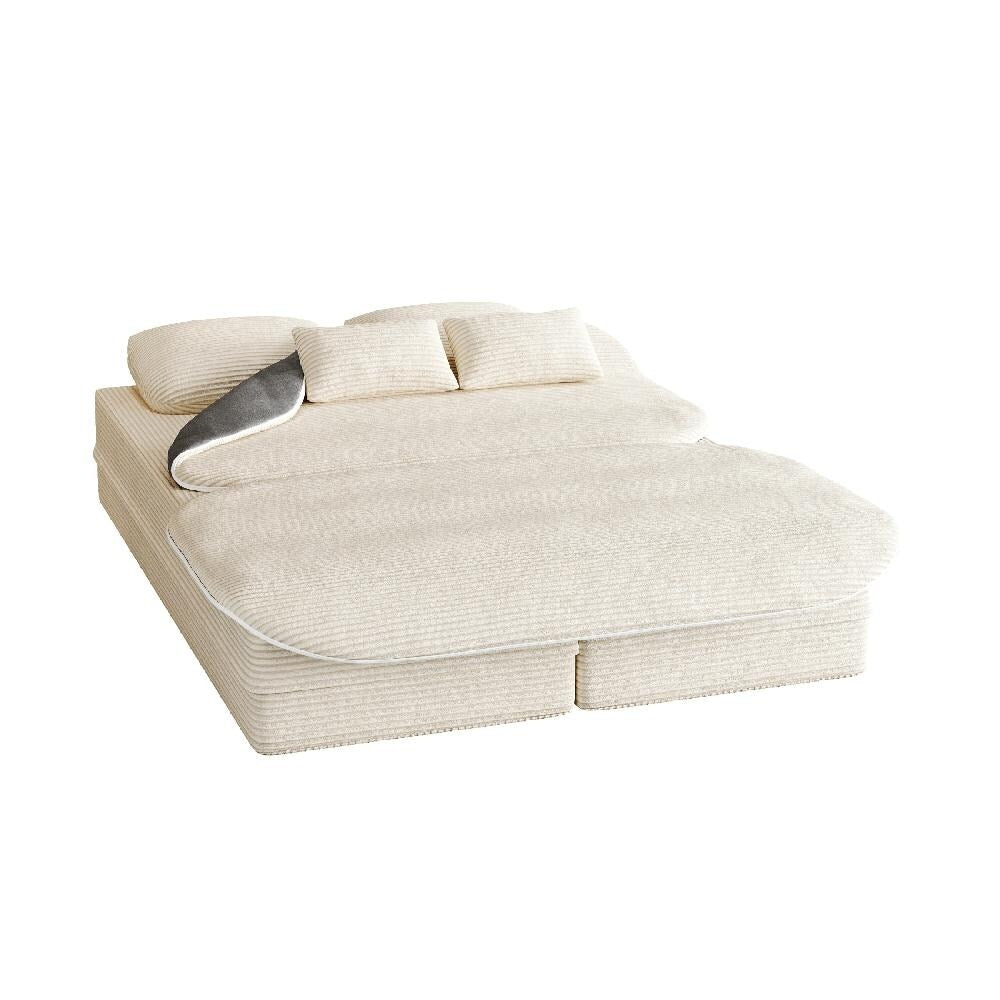 Divano letto pieghevole convertibile 2 in 1 da 75'' in schiuma con coperta multifunzionale