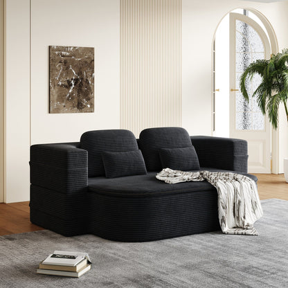 Divano letto pieghevole convertibile 2 in 1 da 75'' in schiuma con coperta multifunzionale