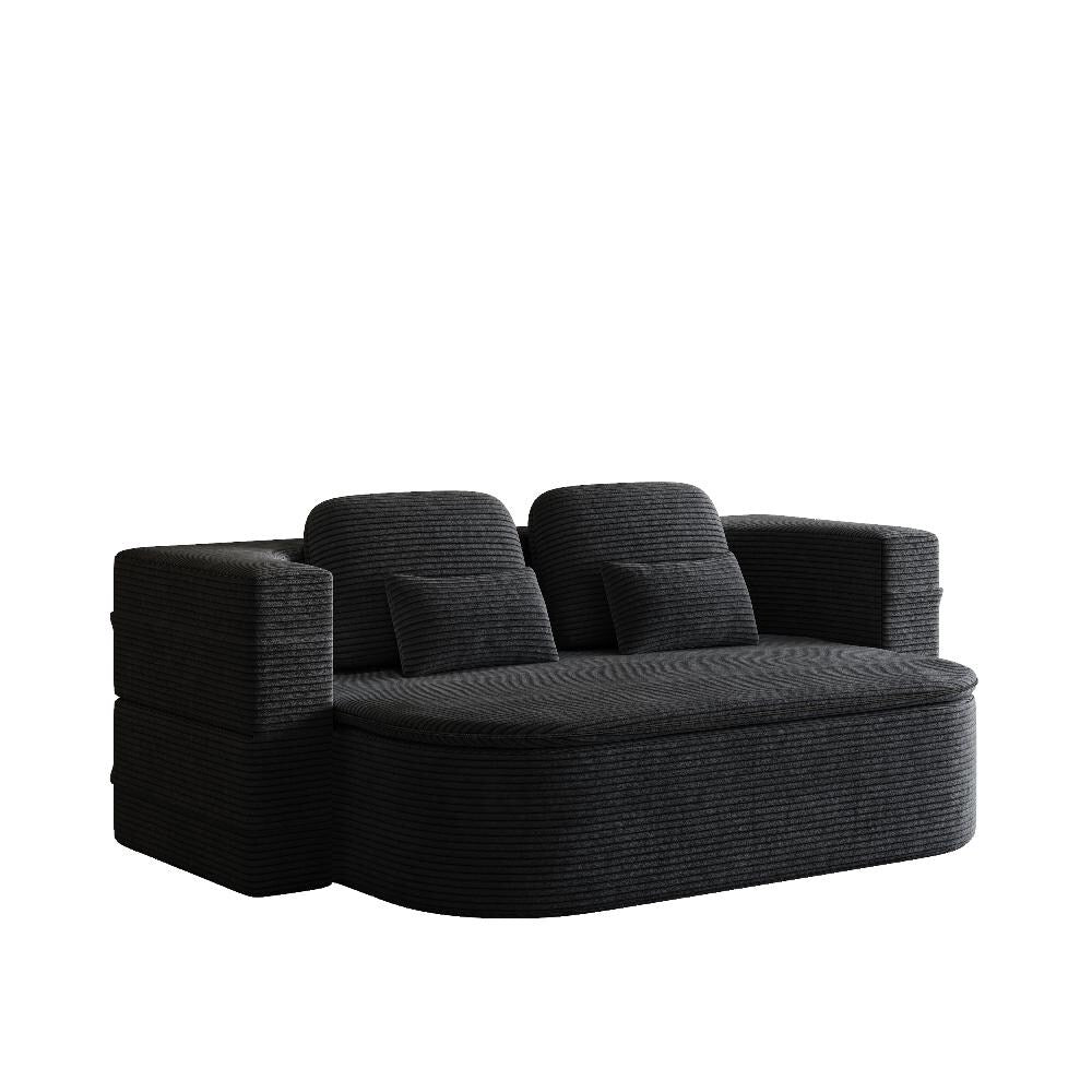 Divano letto pieghevole convertibile 2 in 1 da 75'' in schiuma con coperta multifunzionale