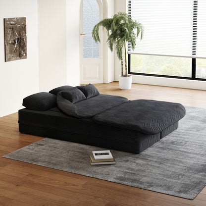 Divano letto pieghevole convertibile 2 in 1 da 75'' in schiuma con coperta multifunzionale
