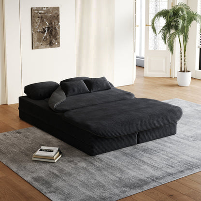 Divano letto pieghevole convertibile 2 in 1 da 75'' in schiuma con coperta multifunzionale