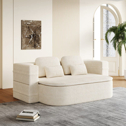 Divano letto pieghevole convertibile 2 in 1 da 75'' in schiuma con coperta multifunzionale