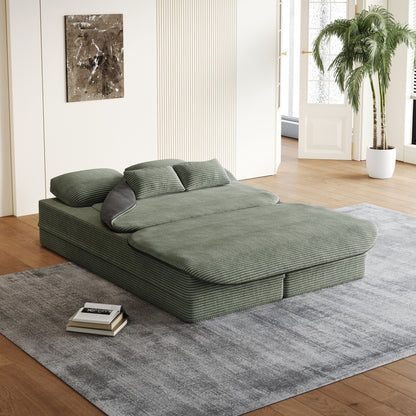 Divano letto pieghevole convertibile 2 in 1 da 75'' in schiuma con coperta multifunzionale