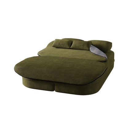 Divano letto pieghevole 2 in 1 da 75'', divano letto trasformabile in ciniglia di schiuma con coperta multifunzionale, divano da salotto