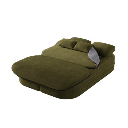 Divano letto pieghevole 2 in 1 da 75'', divano letto trasformabile in ciniglia di schiuma con coperta multifunzionale, divano da salotto