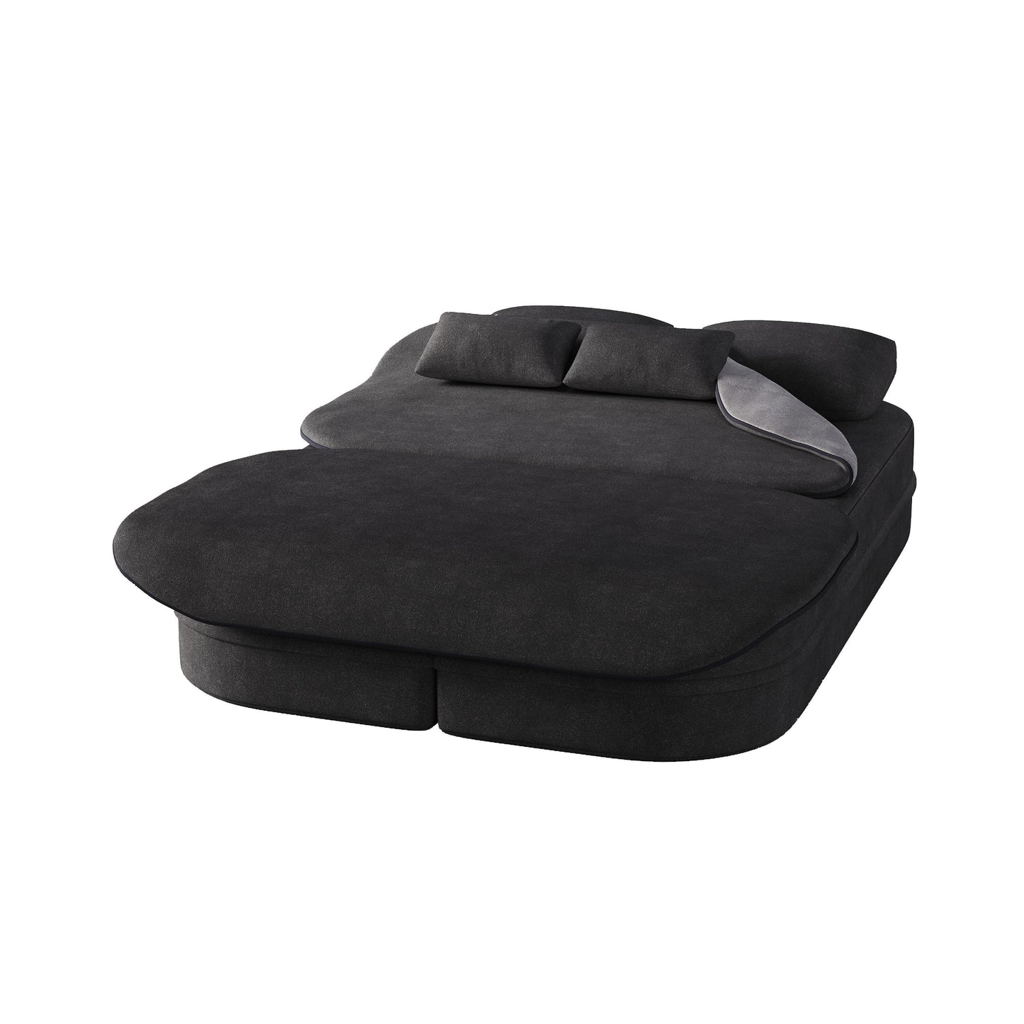 Divano letto pieghevole 2 in 1 da 75'', divano letto trasformabile in ciniglia di schiuma con coperta multifunzionale, divano da salotto