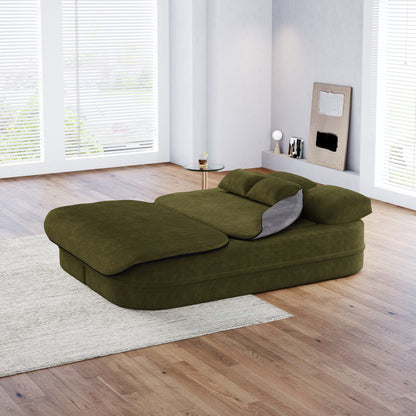 Divano letto pieghevole 2 in 1 da 75'', divano letto trasformabile in ciniglia di schiuma con coperta multifunzionale, divano da salotto