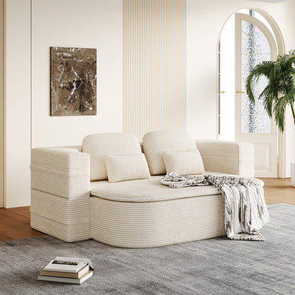 Divano pieghevole 2 in 1 da 75'', divano letto trasformabile in schiuma con coperta multifunzionale, divano da pavimento