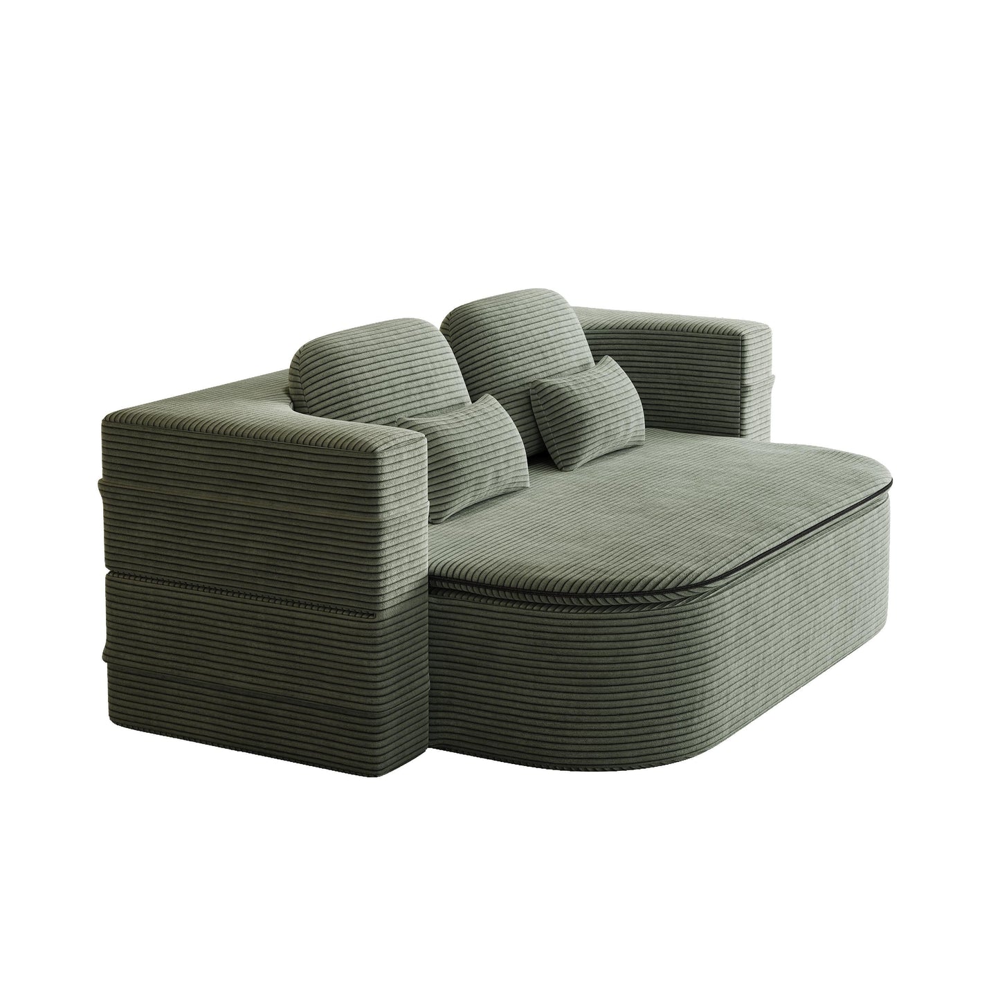 Divano pieghevole 2 in 1 da 75'', divano letto trasformabile in schiuma con coperta multifunzionale, divano da pavimento