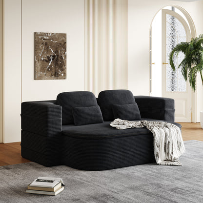 Divano pieghevole 2 in 1 da 75'', divano letto trasformabile in schiuma con coperta multifunzionale, divano da pavimento